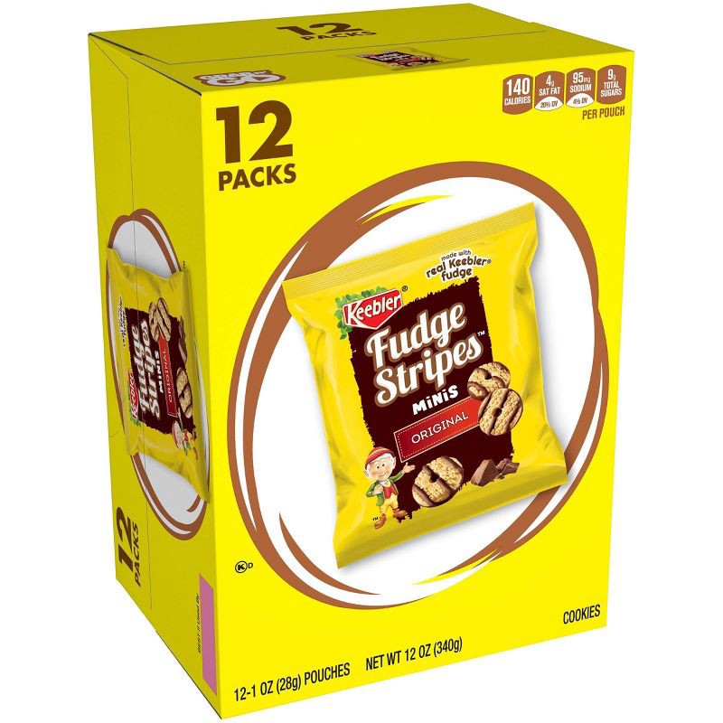 slide 4 of 5, Keebler Fudge Stripes Minis Original Cookies - 12ct, 12 ct