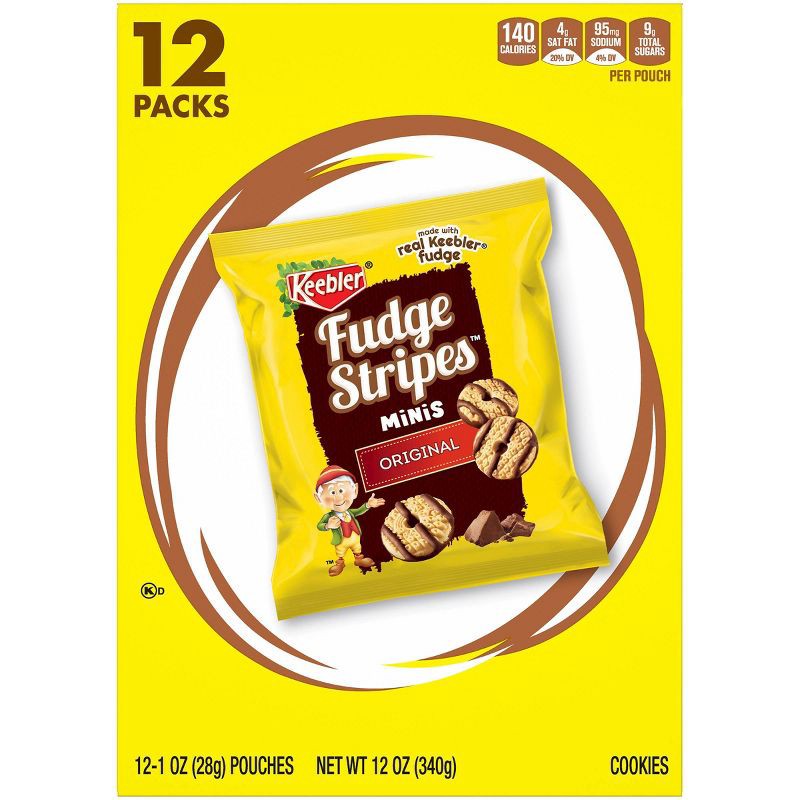 slide 1 of 5, Keebler Fudge Stripes Minis Original Cookies - 12ct, 12 ct