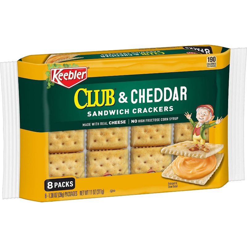 slide 2 of 7, Keebler Crackers Keebler Club & Cheddar Sandwich Crackers - 11oz/8ct, 8 ct; 11 oz