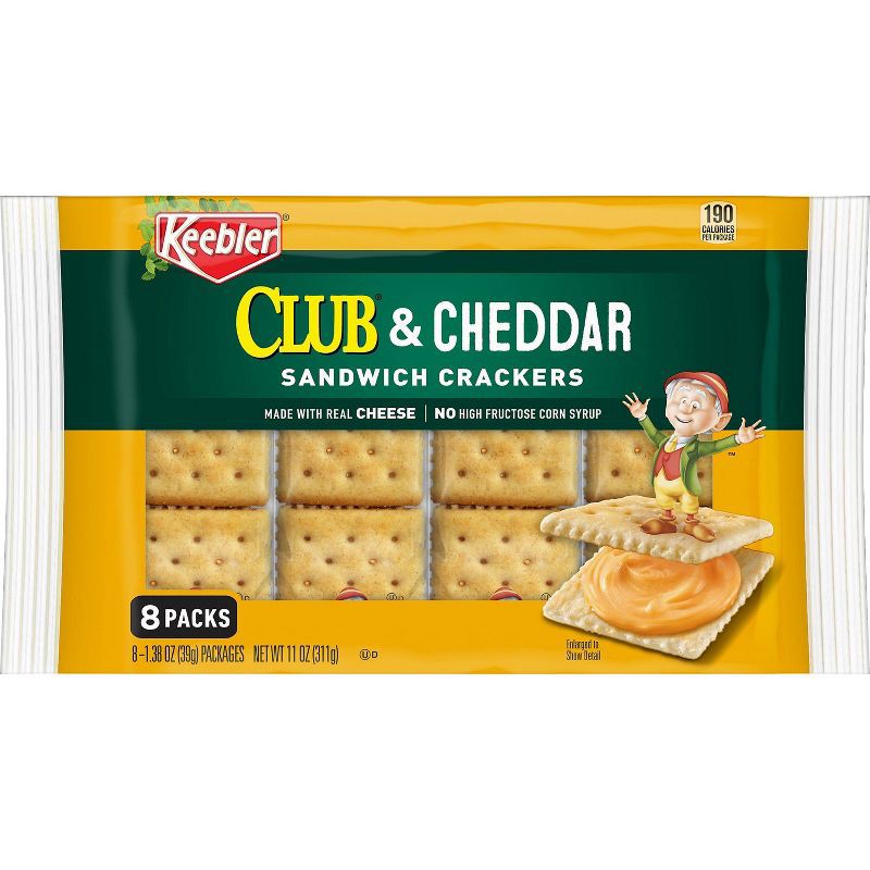 slide 3 of 7, Keebler Crackers Keebler Club & Cheddar Sandwich Crackers - 11oz/8ct, 8 ct; 11 oz