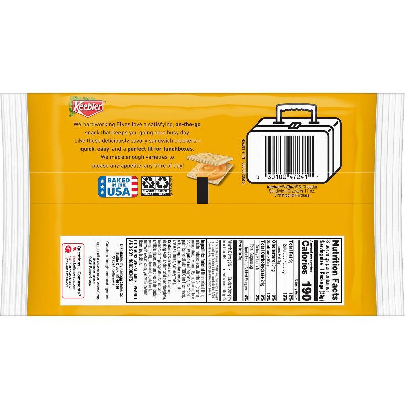 slide 7 of 7, Keebler Crackers Keebler Club & Cheddar Sandwich Crackers - 11oz/8ct, 8 ct; 11 oz