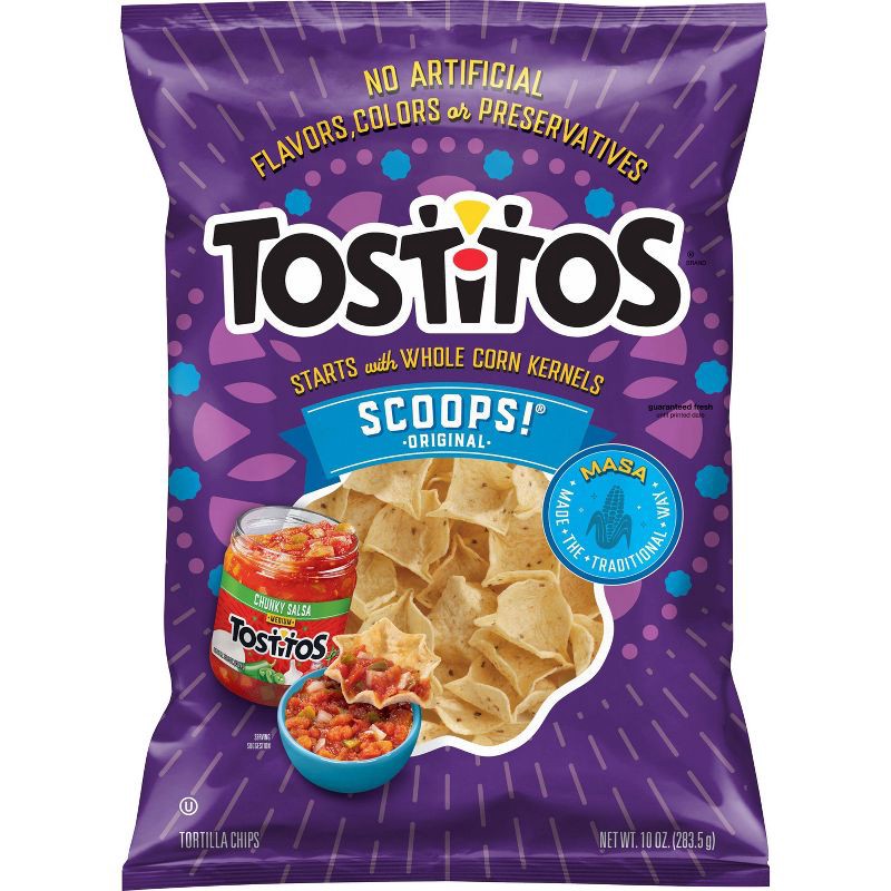 slide 1 of 9, Tostitos Scoops! Tortilla Chips - 10oz, 10 oz