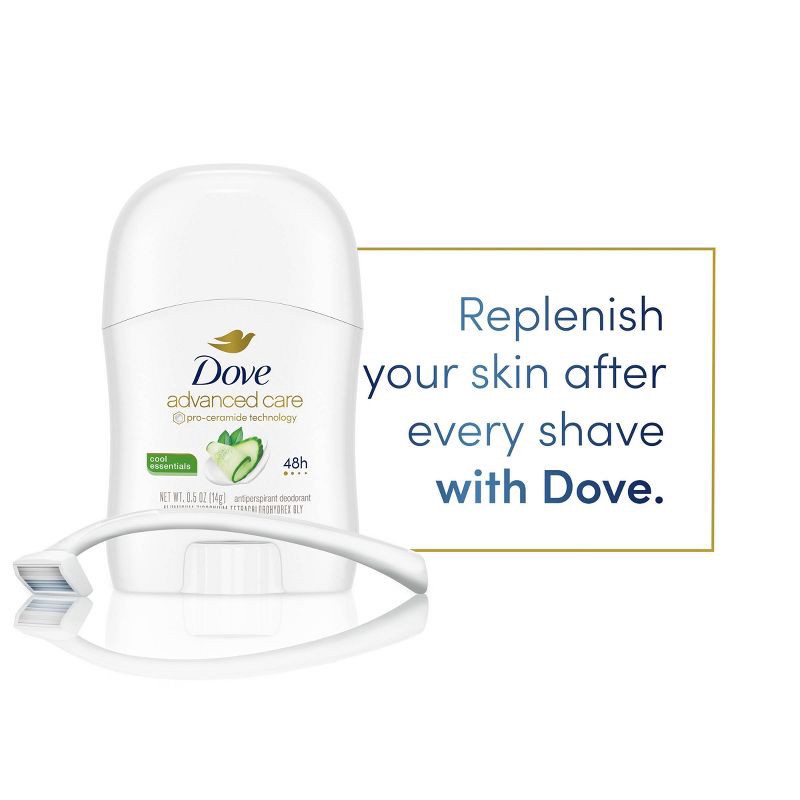 slide 6 of 10, Dove Beauty Advanced Care 48-Hour Cool Essentials Antiperspirant & Mini Deodorant Stick - Travel Size - 0.5oz, 0.5 oz