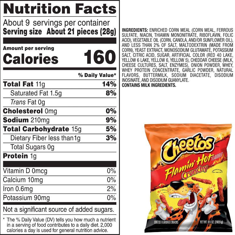 slide 8 of 8, Cheetos Crunchy Flamin Hot - 8.5oz, 8.5 oz