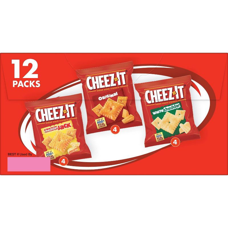 slide 9 of 9, Cheez-It Baked Snack Crackers Variety Pack 12ct, 12 ct