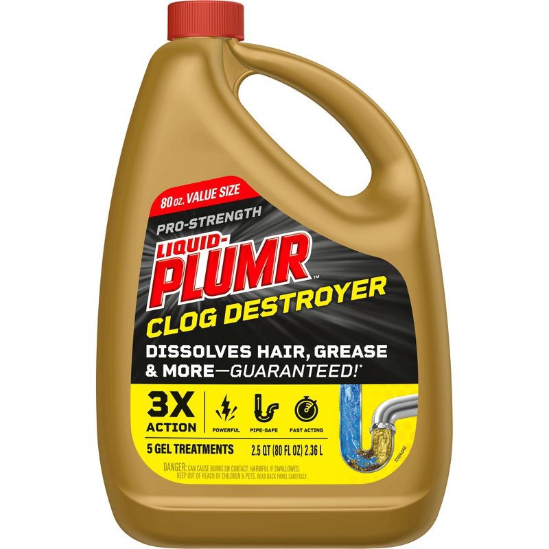 slide 2 of 17, Liquid-Plumr Pro-Strength Full Clog Destroyer Plus PipeGuard - 80 fl oz, 80 fl oz