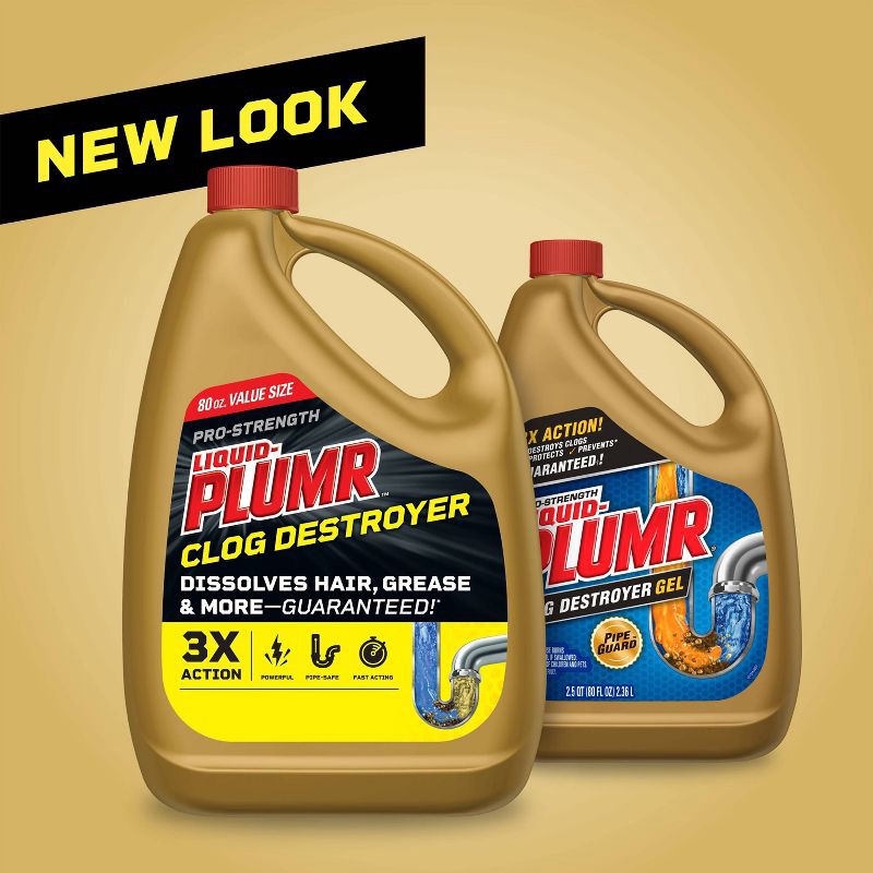 slide 3 of 17, Liquid-Plumr Pro-Strength Full Clog Destroyer Plus PipeGuard - 80 fl oz, 80 fl oz