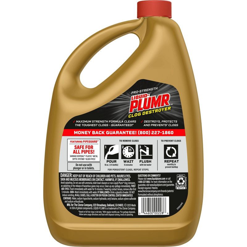slide 13 of 17, Liquid-Plumr Pro-Strength Full Clog Destroyer Plus PipeGuard - 80 fl oz, 80 fl oz