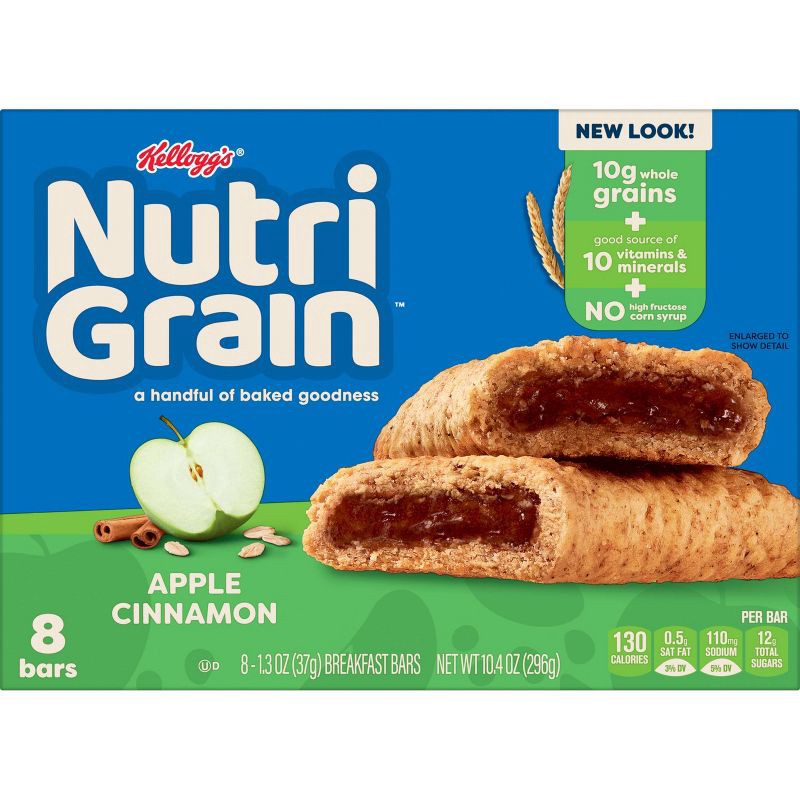 slide 2 of 10, Nutri-Grain Apple Cinnamon Soft Baked Breakfast Bars - 8ct/10.4oz, 8 ct; 10.4 oz