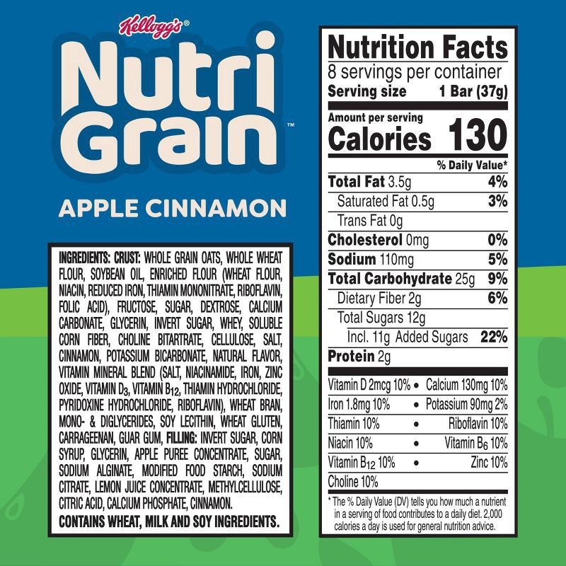 slide 4 of 10, Nutri-Grain Apple Cinnamon Soft Baked Breakfast Bars - 8ct/10.4oz, 8 ct; 10.4 oz