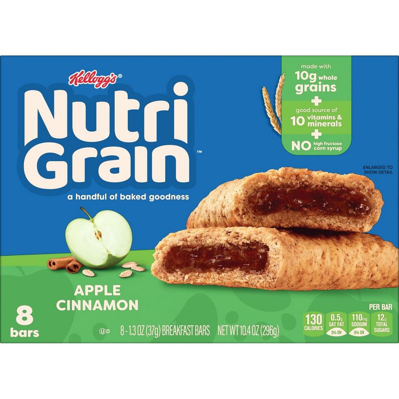 slide 9 of 10, Nutri-Grain Apple Cinnamon Soft Baked Breakfast Bars - 8ct/10.4oz, 8 ct; 10.4 oz