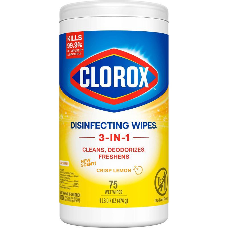 slide 2 of 13, Clorox Crisp Lemon Disinfecting Wipes Bleach Free Cleaning Wipes - 75ct, 75 ct