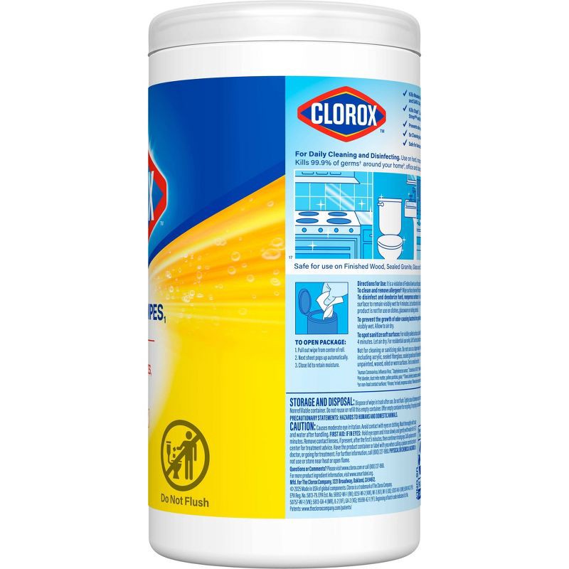 slide 12 of 14, Clorox Crisp Lemon Disinfecting Wipes Bleach Free Cleaning Wipes - 75ct, 75 ct