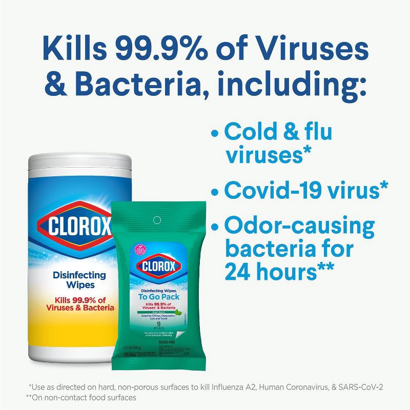 slide 9 of 14, Clorox Fresh Disinfecting Wipes Bleach Free Cleaning Wipes - 9ct, 9 ct