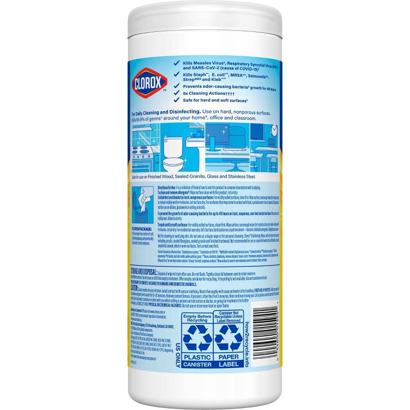 slide 8 of 12, Clorox Crisp Lemon Disinfecting Wipes Bleach Free Cleaning Wipes - 35ct, 35 ct