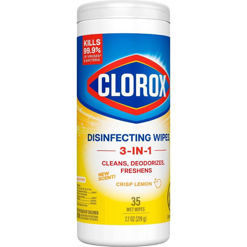 slide 9 of 14, Clorox Crisp Lemon Disinfecting Wipes Bleach Free Cleaning Wipes - 35ct, 35 ct