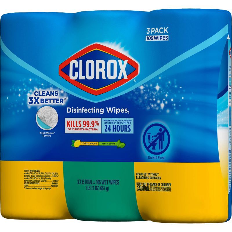 slide 11 of 11, Clorox Bleach Free Disinfecting Wipes Value Pack - 105ct/3pk, 105 ct, 3 ct