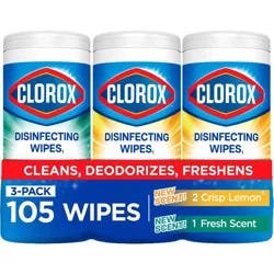 Clorox Bleach Free Disinfecting Wipes Value Pack - 105ct/3pk
