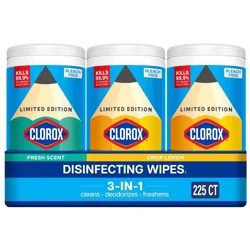 Clorox Cleaning & Disinfecting Wipes Value Pack - Lemon & Fresh - 225ct/3pk