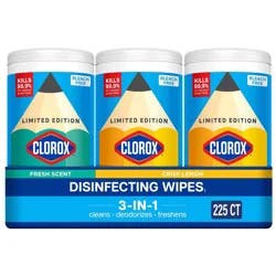 Clorox Cleaning & Disinfecting Wipes Value Pack - Lemon & Fresh - 225ct/3pk