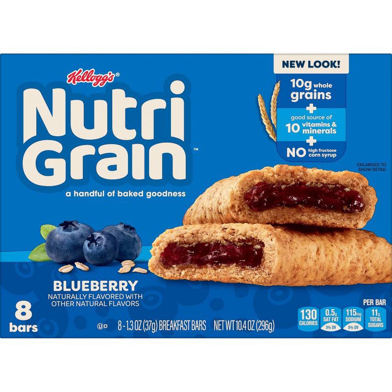 slide 2 of 10, Nutri-Grain Blueberry Soft Baked Breakfast Bars - 8ct/10.4oz, 8 ct; 10.4 oz