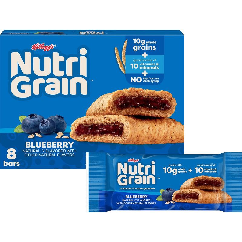 slide 1 of 10, Nutri-Grain Blueberry Soft Baked Breakfast Bars - 8ct/10.4oz, 8 ct; 10.4 oz