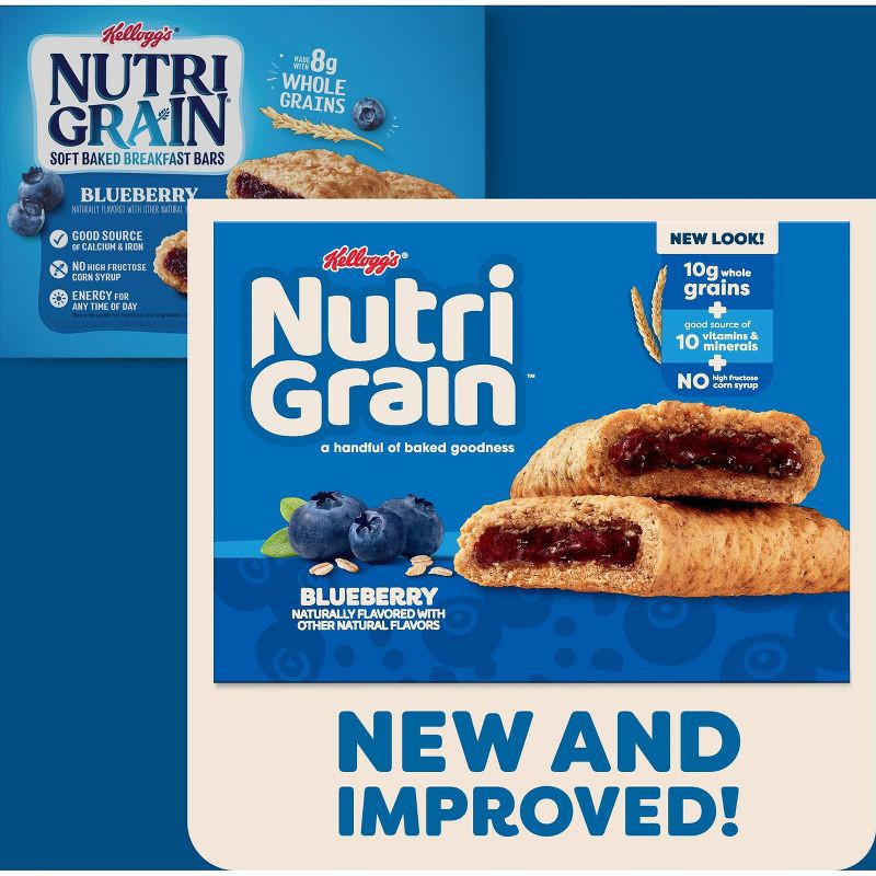 slide 3 of 10, Nutri-Grain Blueberry Soft Baked Breakfast Bars - 8ct/10.4oz, 8 ct; 10.4 oz