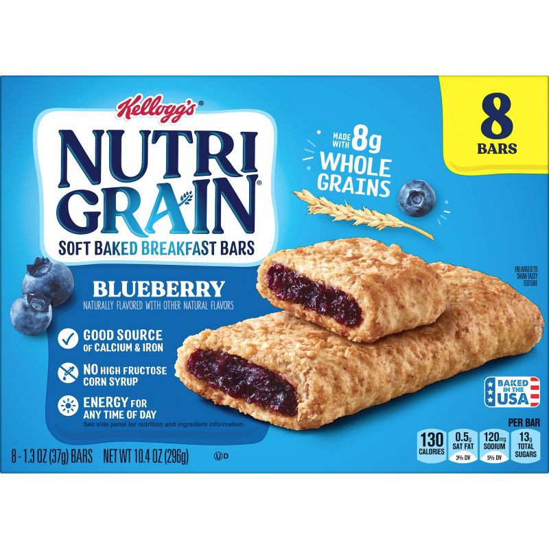 slide 4 of 7, Nutri-Grain Blueberry Soft Baked Breakfast Bars - 8ct/10.4oz, 8 ct; 10.4 oz