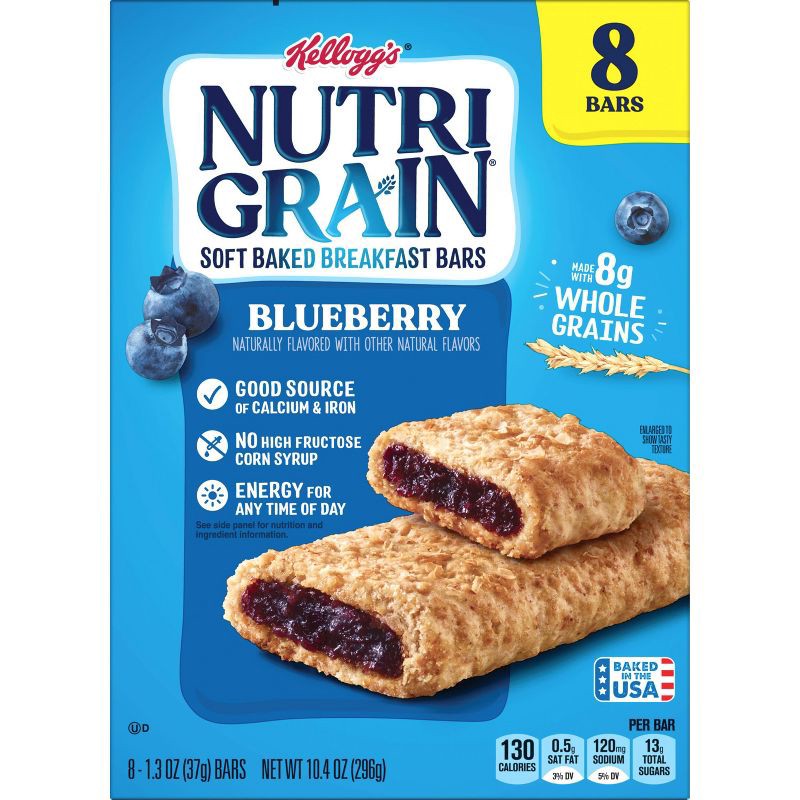 slide 5 of 7, Nutri-Grain Blueberry Soft Baked Breakfast Bars - 8ct/10.4oz, 8 ct; 10.4 oz