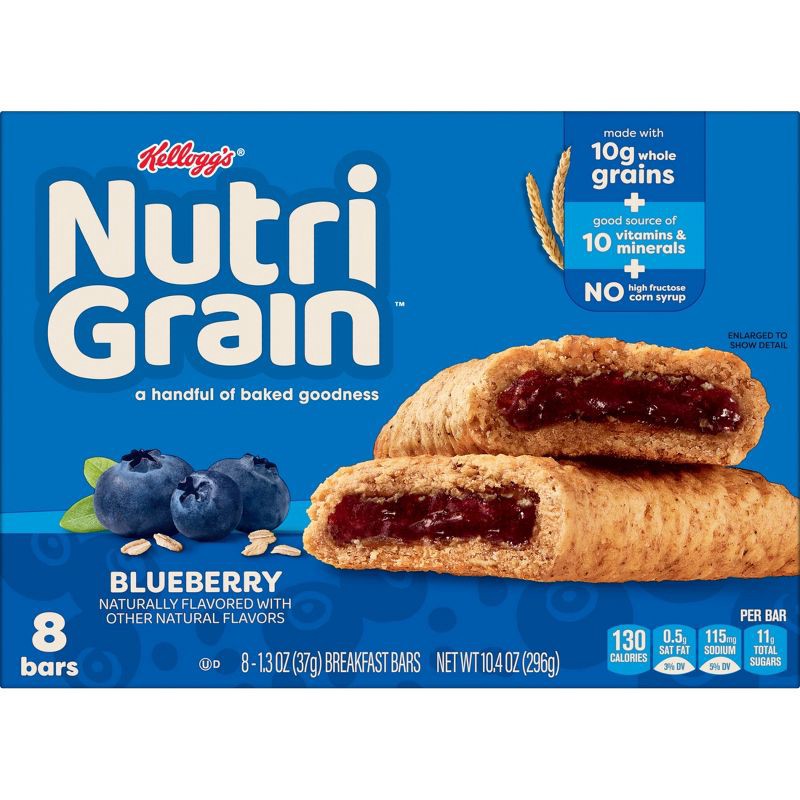 slide 9 of 10, Nutri-Grain Blueberry Soft Baked Breakfast Bars - 8ct/10.4oz, 8 ct; 10.4 oz