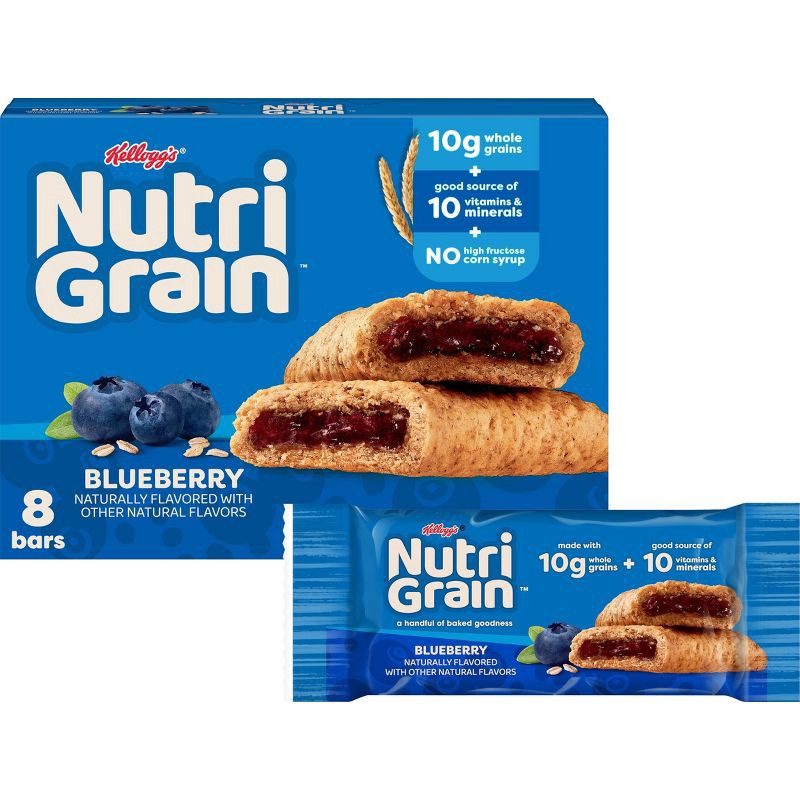 slide 1 of 7, Nutri-Grain Blueberry Soft Baked Breakfast Bars - 8ct/10.4oz, 8 ct; 10.4 oz