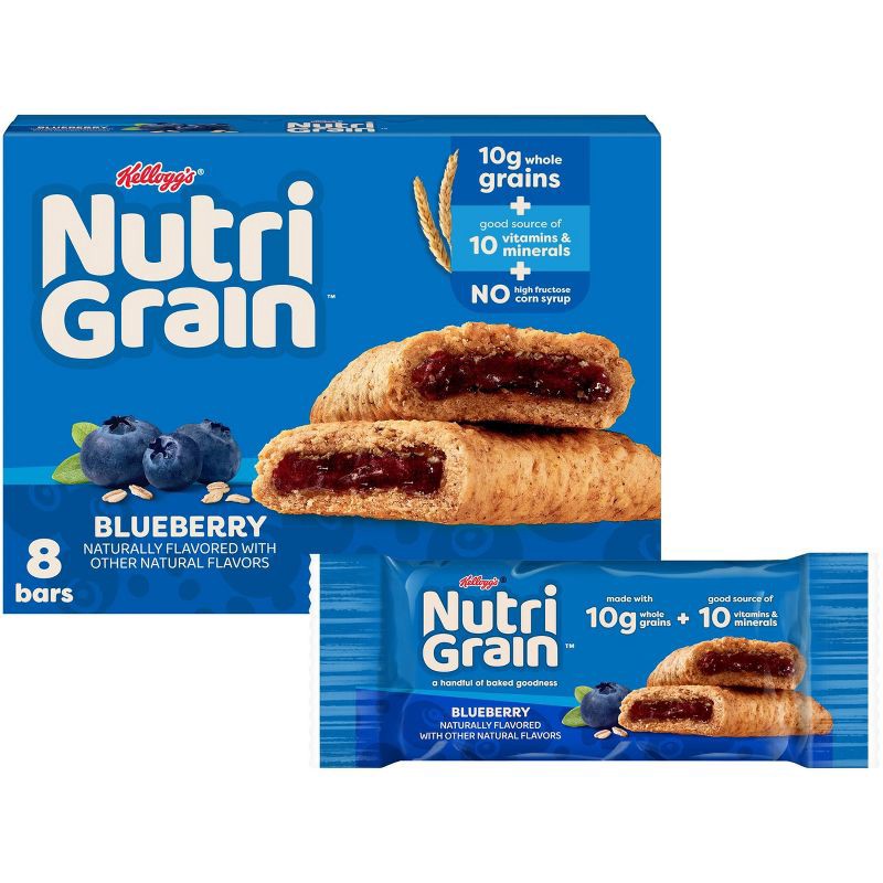 slide 1 of 10, Nutri-Grain Blueberry Soft Baked Breakfast Bars - 8ct/10.4oz, 8 ct; 10.4 oz