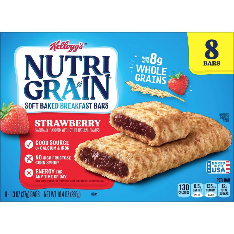 slide 2 of 8, Nutri-Grain Strawberry Soft Baked Breakfast Bars - 8ct/10.4oz, 8 ct; 10.4 oz