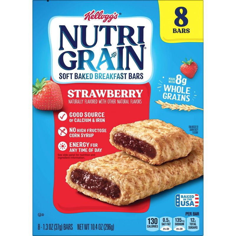 slide 6 of 8, Nutri-Grain Strawberry Soft Baked Breakfast Bars - 8ct/10.4oz, 8 ct; 10.4 oz