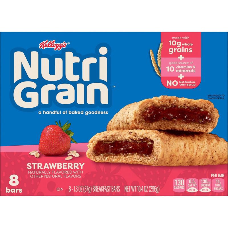 slide 9 of 11, Nutri-Grain Strawberry Soft Baked Breakfast Bars - 8ct/10.4oz, 8 ct; 10.4 oz