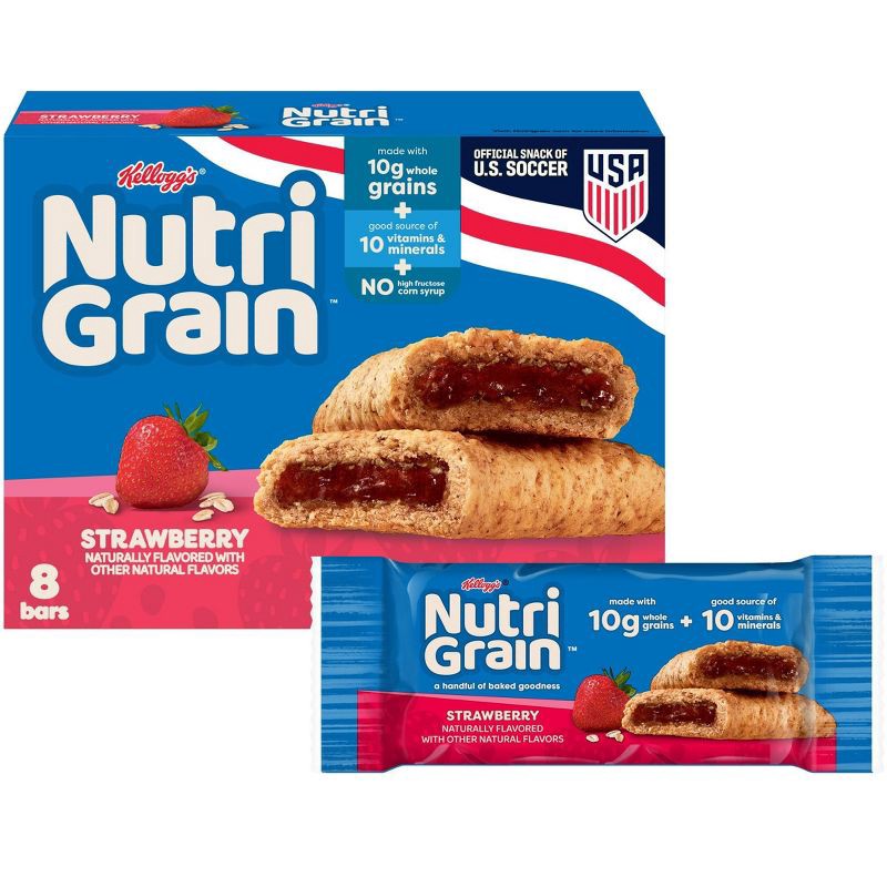 slide 1 of 11, Nutri-Grain Strawberry Soft Baked Breakfast Bars - 8ct/10.4oz, 8 ct; 10.4 oz