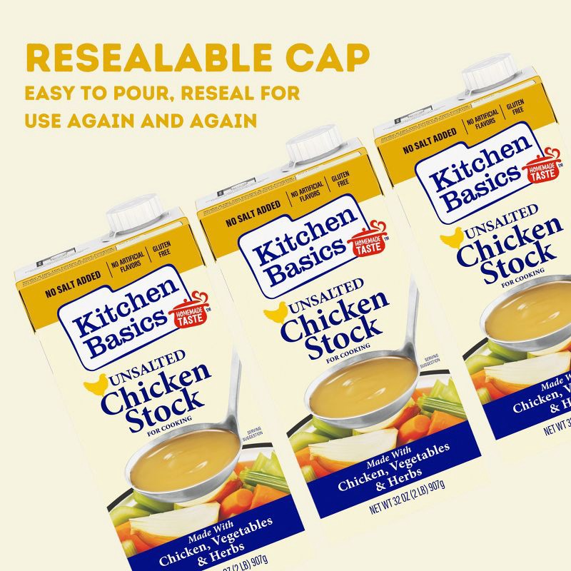slide 3 of 6, Kitchen Basics Gluten Free Unsalted Chicken Stock - 32oz, 32 oz
