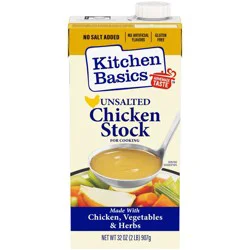 Kitchen Basics Gluten Free Unsalted Chicken Stock - 32oz