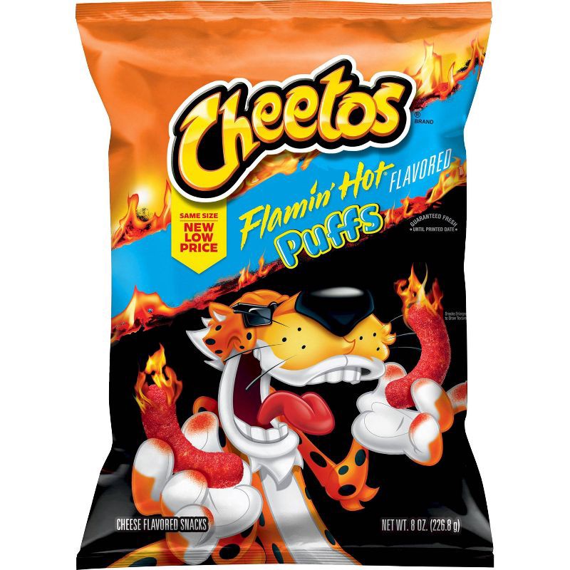 slide 1 of 5, Cheetos Flamin' Hot Puffs Flavored Snacks - 8oz, 8 oz