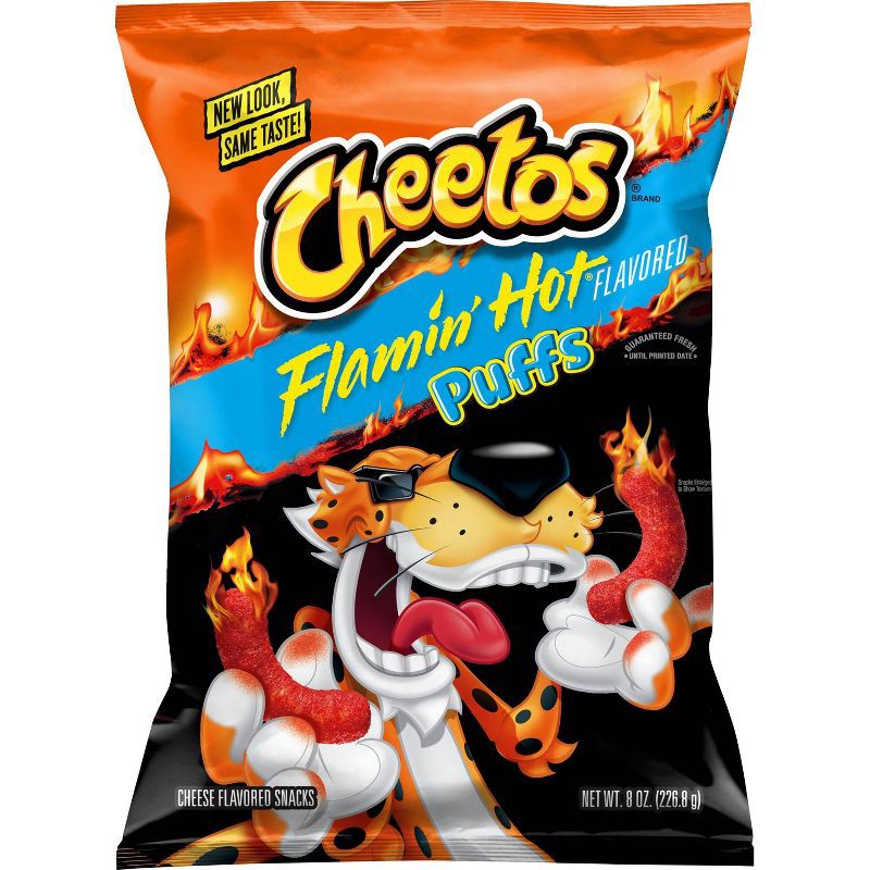 slide 1 of 5, Cheetos Flamin' Hot Puffs Flavored Snacks - 8oz, 8 oz