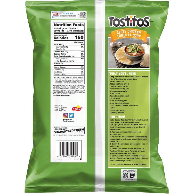slide 2 of 7, Tostitos Hint Of Lime Tortilla Chips - 11oz, 11 oz
