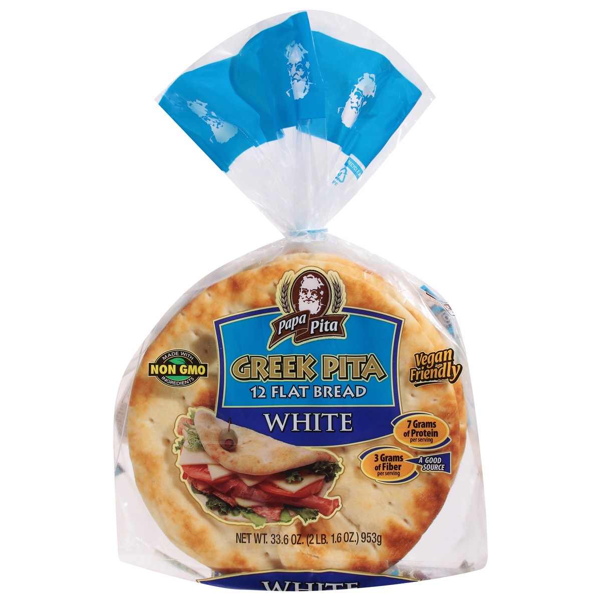 slide 1 of 5, Papa Pita Greek Pita White Flat Bread 12 ea, 12 ct