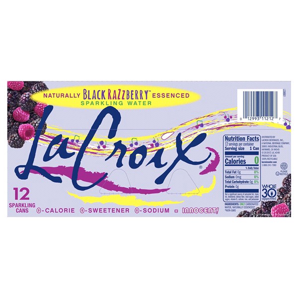 slide 4 of 9, La Croix Black Razzberry - 12 ct; 12 fl oz, 12 ct; 12 oz