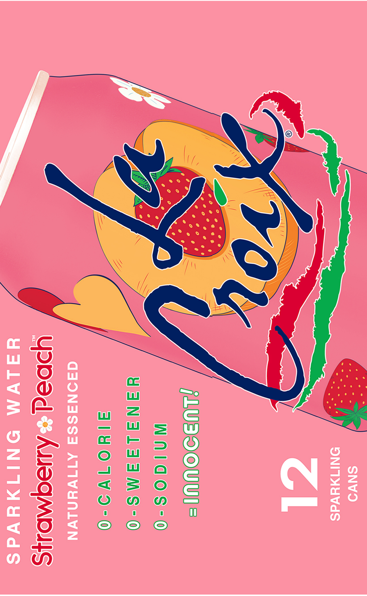 slide 2 of 2, Lacroix Strawberry Peach Sparkling Water, 12 ct; 12 oz