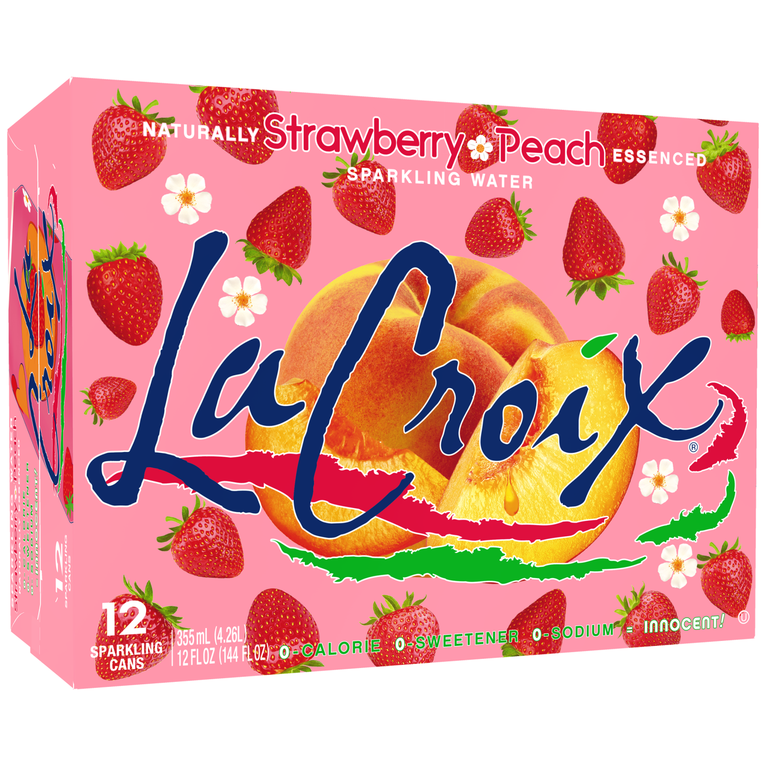 slide 1 of 2, Lacroix Strawberry Peach Sparkling Water, 12 ct; 12 oz