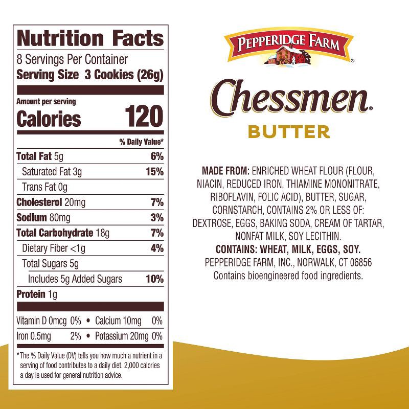 slide 2 of 8, Pepperidge Farm Chessmen Butter Cookies - 7.25oz (Packaging May Vary), 7.25 oz