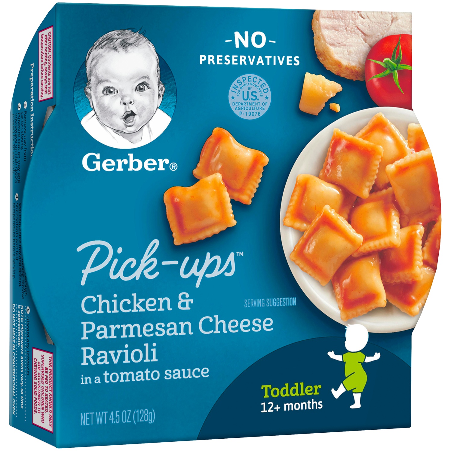 slide 2 of 8, Gerber Pick-Ups Mealtime for Toddler Chicken & Parmesan Cheese Ravioli 4.5 oz, 4.5 oz