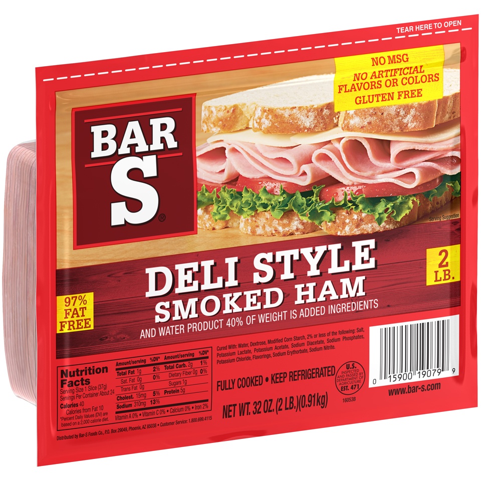 slide 2 of 7, Bar-S Deli Style Smoked Ham Family Pack, 32 oz