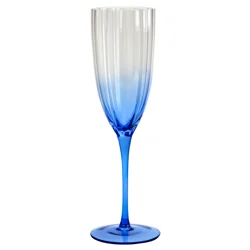 Scalloped Champagne Glass, Blue, 11 Oz.