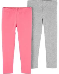 Carter's Baby 2-Pack Heather Gray & Pink Leggings - 12M